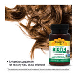 Country Life Biotin 5000 MCG capsules side view