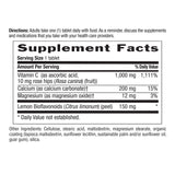 Country Life Buffered Vitamin C 1000mg 250 Tablets back view