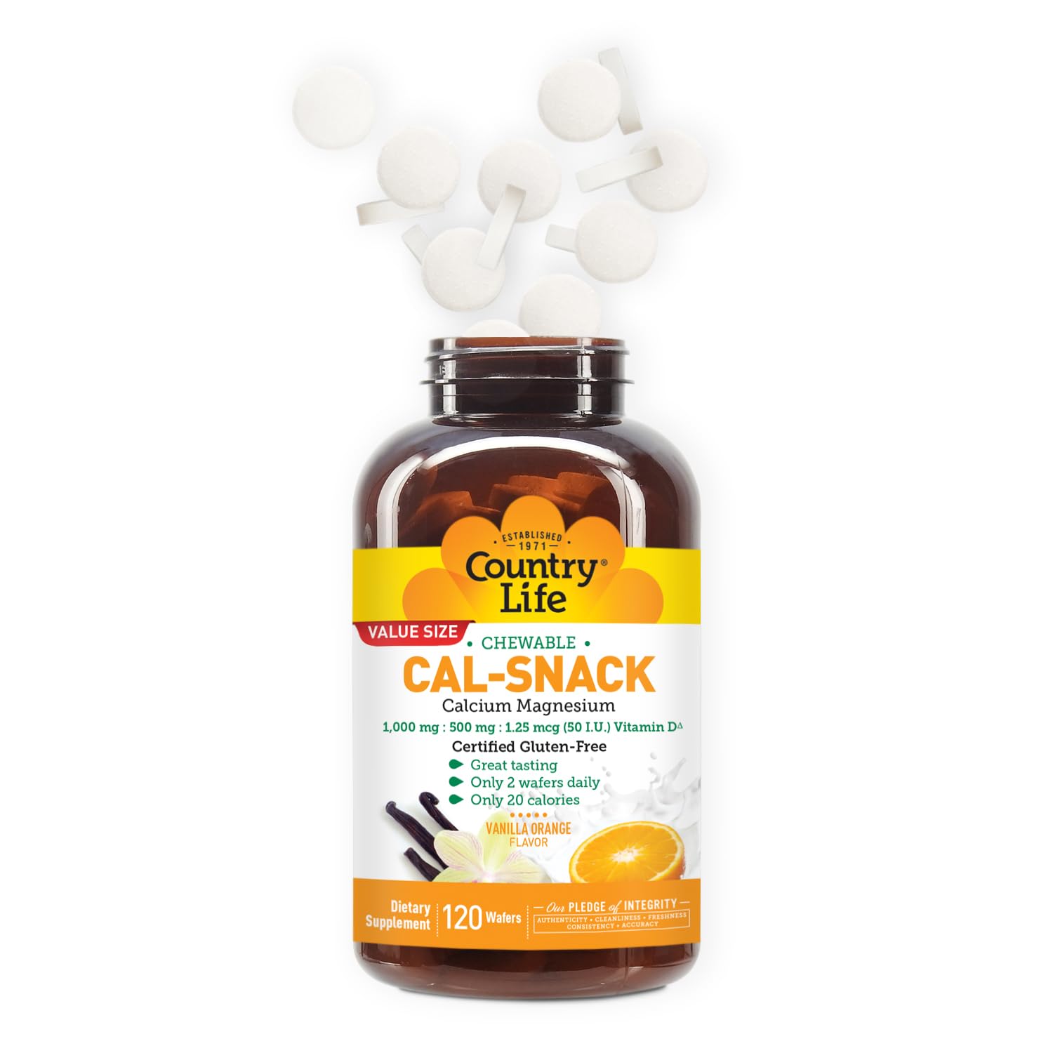 Country Life Cal-Snack Calcium Magnesium Supplement nutritional information