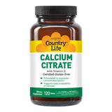 Country Life Calcium Citrate + Vitamin D 500mg capsules label close-up