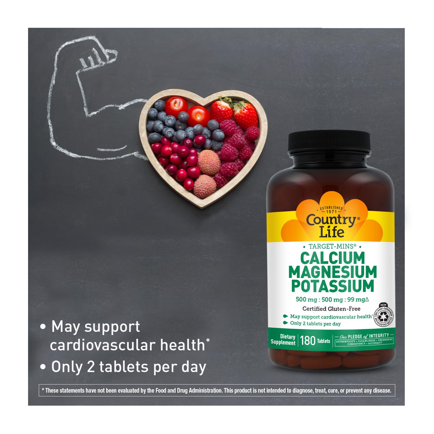 Country Life Calcium Magnesium Potassium Supplement capsules close-up