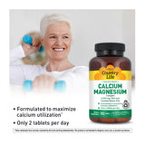 Country Life Calcium Magnesium Supplement on a wooden table