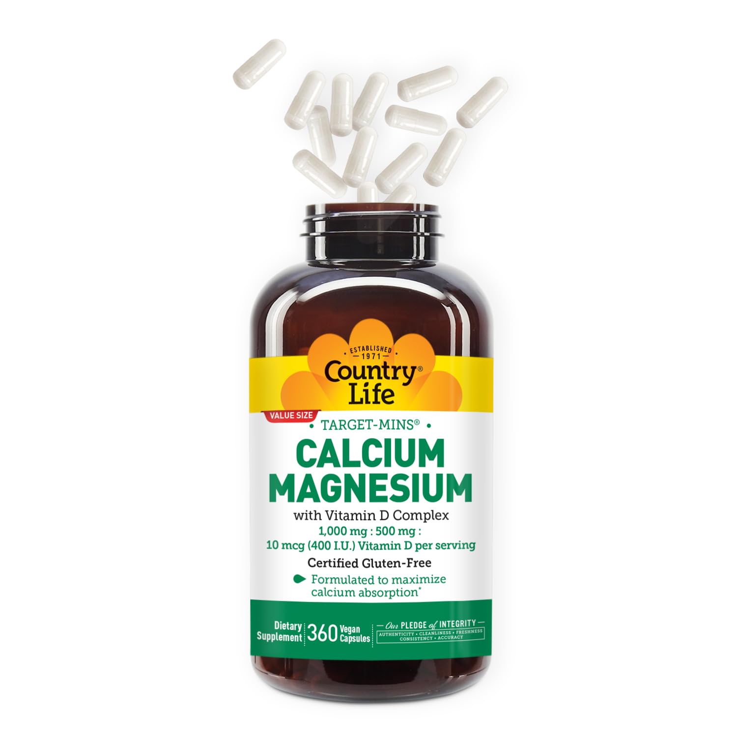 Country Life Calcium Magnesium Vitamin D 90 Capsules packaging