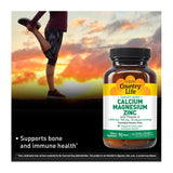 Country Life Calcium Magnesium Zinc Supplement back view
