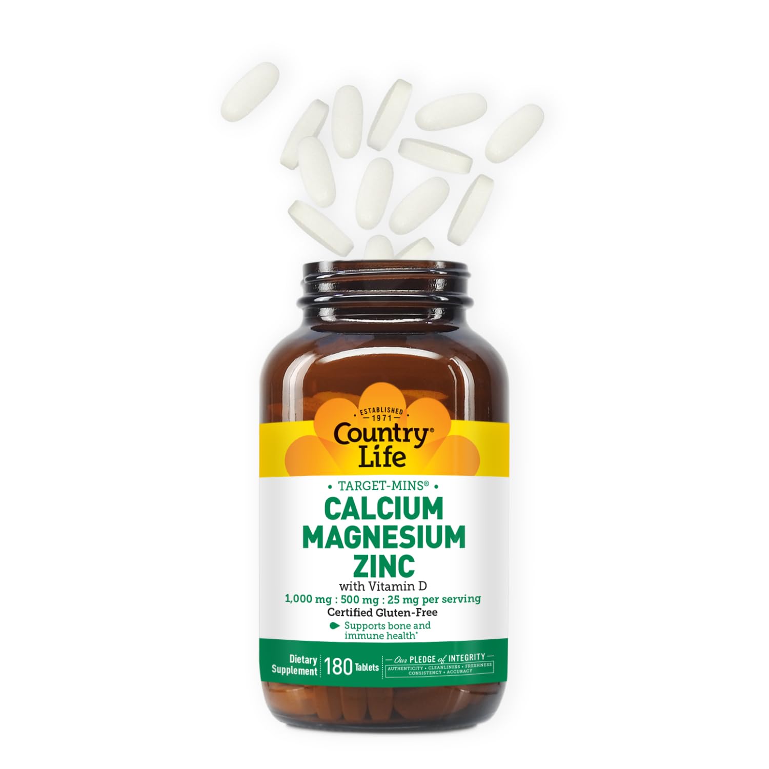 Country Life Calcium Supplement 540g side view