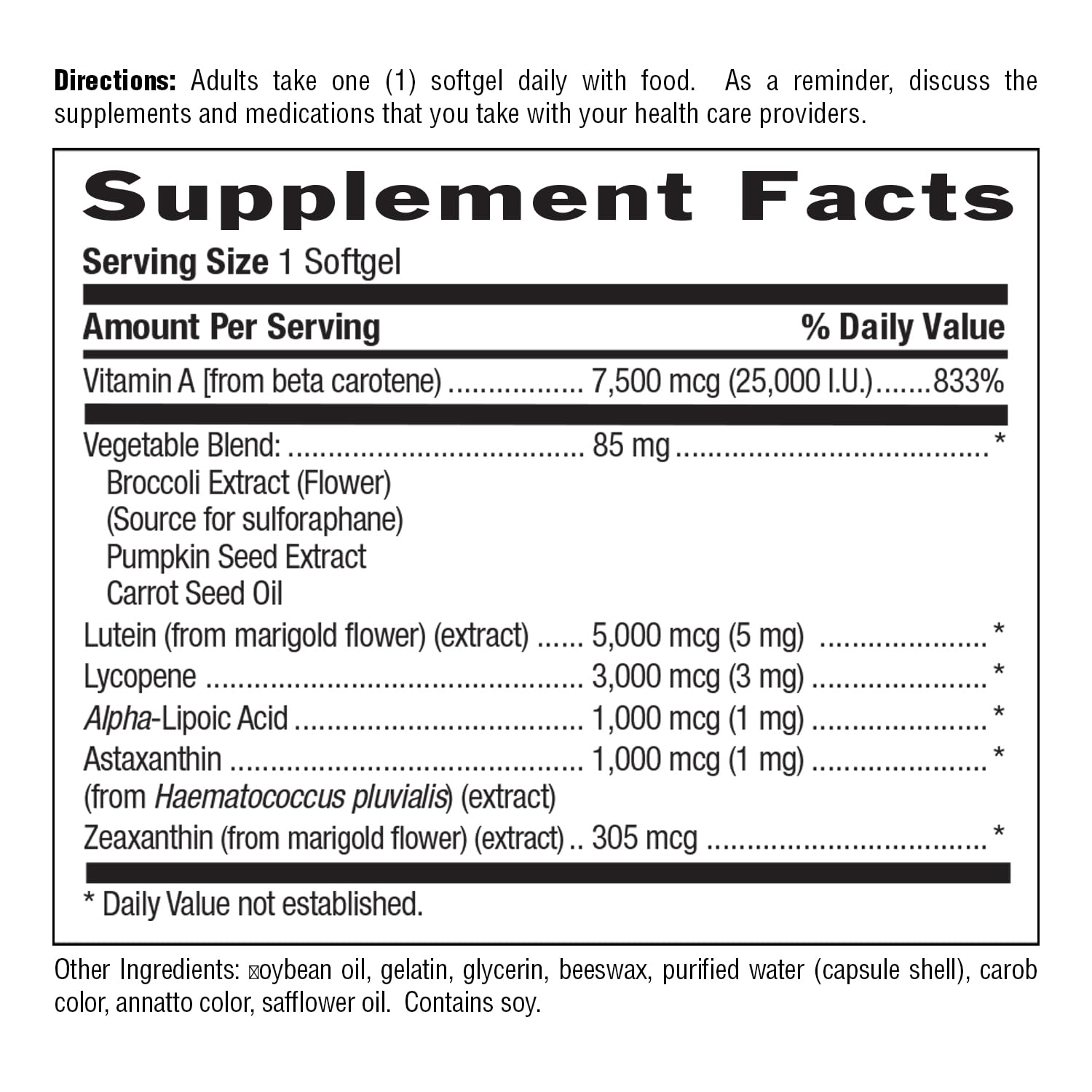 Country Life Carotenoids Supplement bottle side view