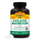 Country Life Chelated Magnesium 250 mg supplement front view