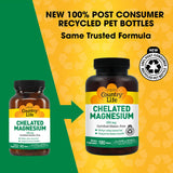Country Life Chelated Magnesium 250 mg supplement side view