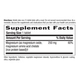 Country Life Chelated Magnesium 250mg tablet on a wooden surface