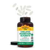 Country Life Chelated Magnesium Glycinate 400mg on a wooden table