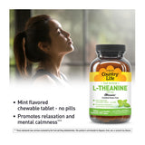 Country Life Chewable L-Theanine 200mg mint flavour tablet packaging