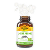Country Life Chewable L-Theanine 200mg mint flavour tablet with ingredients