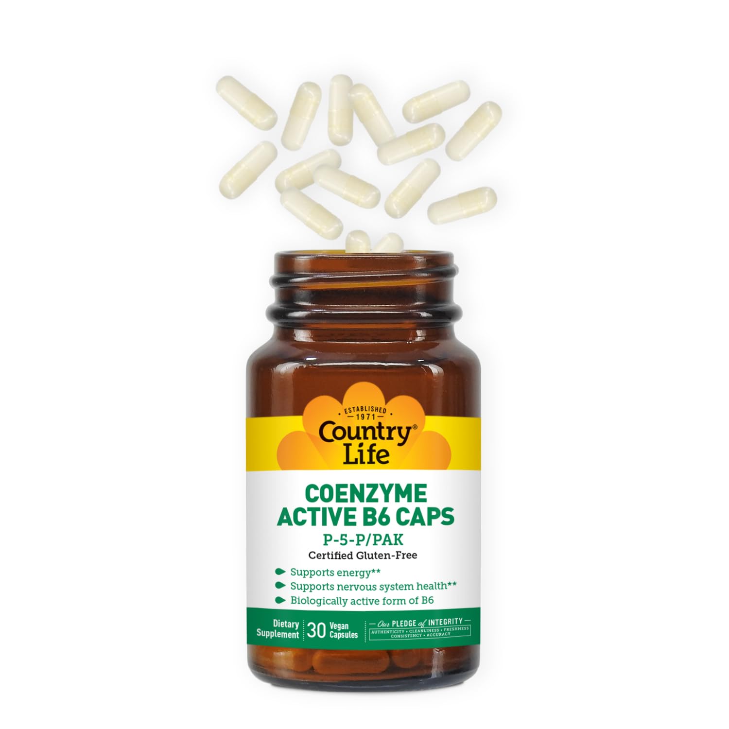 Country Life Coenzyme Active B-6 50mg capsule bottle side view