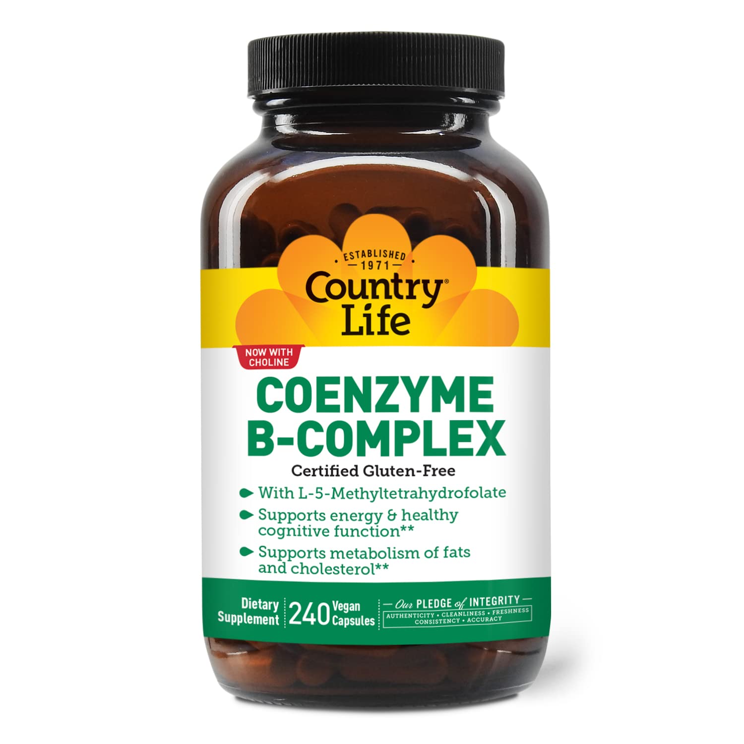 Country Life Coenzyme B-Complex 240-Count Capsules side view