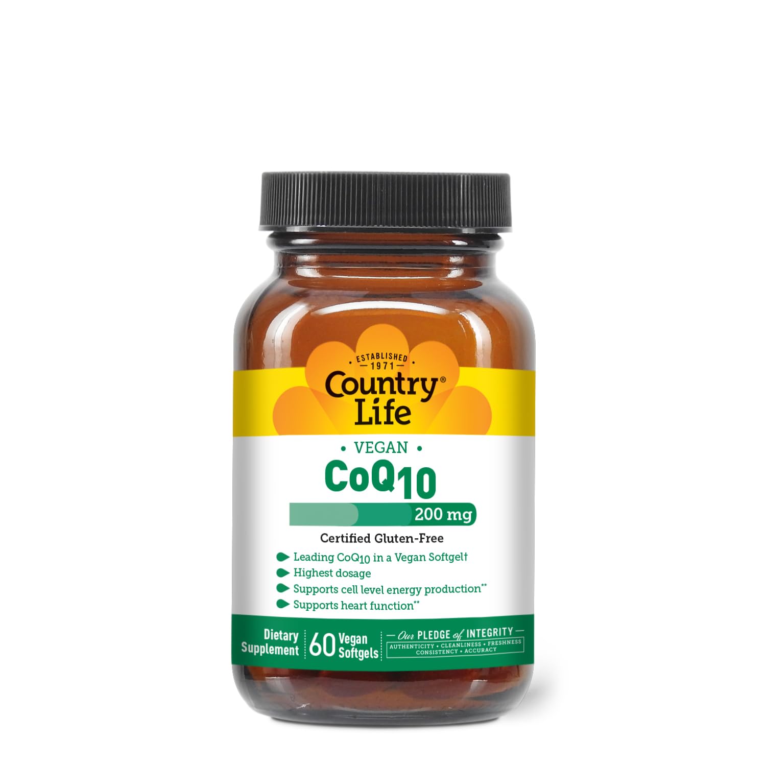 Country Life CoQ10 Softgels 200mg front view