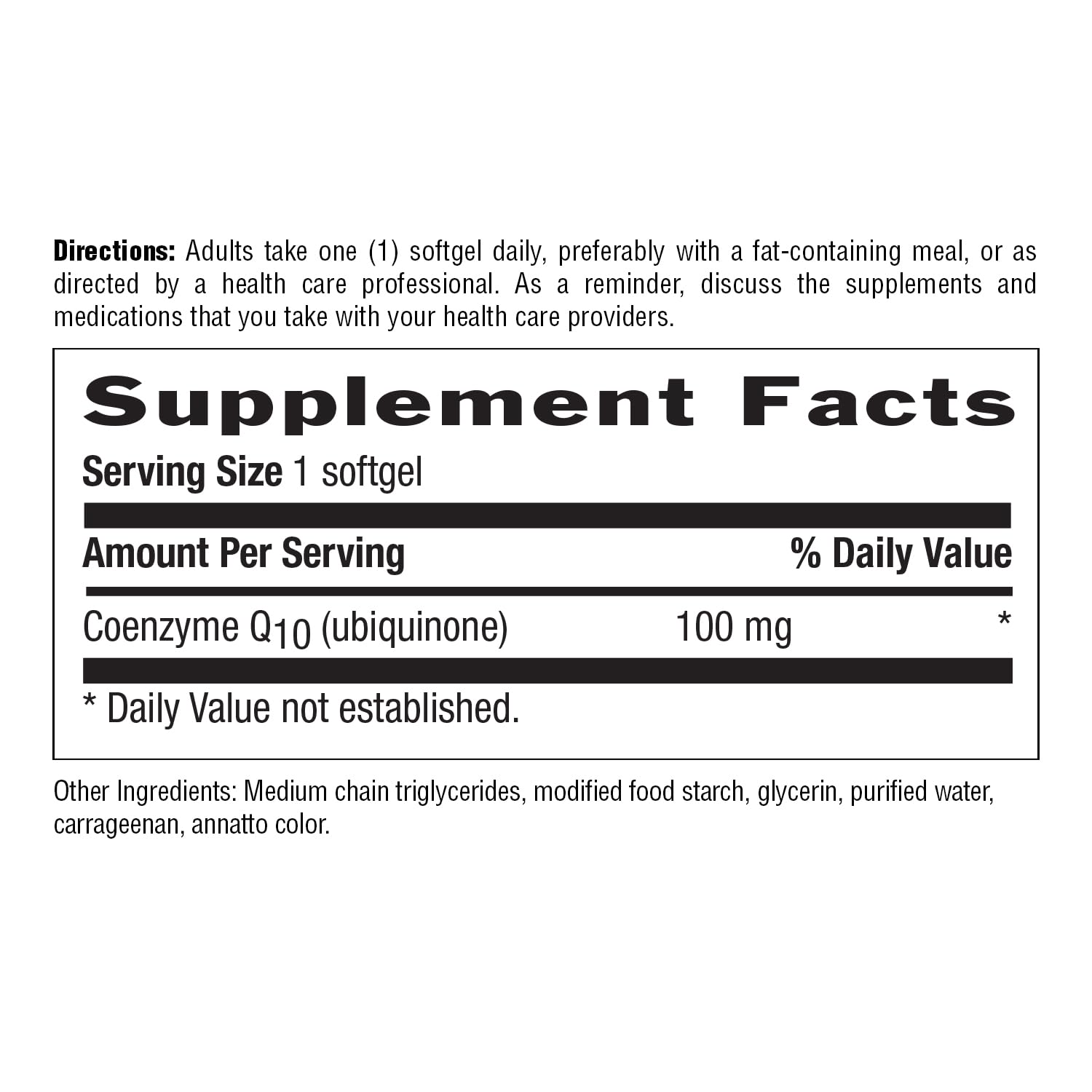 Country Life CoQ10 Supplement 140g ingredients list