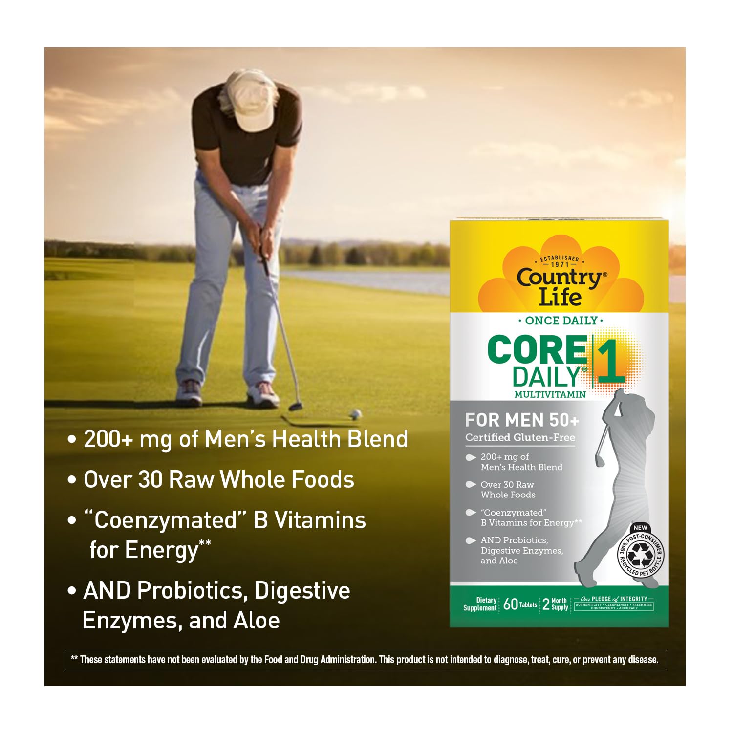 Country Life CORE DAILY-1 Multivitamin for Men 50+ capsule close-up