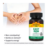 Country Life Easy Iron 25 mg Capsules on a wooden surface