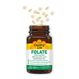 Country Life Folate 800 mcg supplement bottle side view