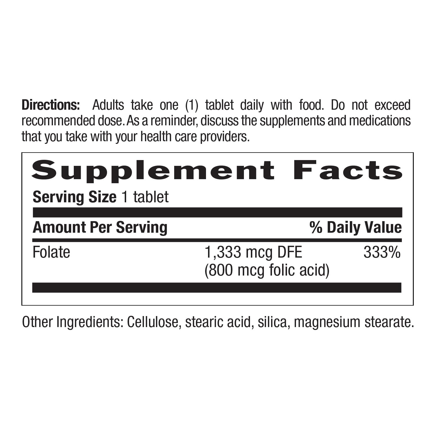 Country Life Folate 800 mcg supplement bottle with a measuring spoon