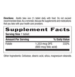 Country Life Folate 800 mcg supplement bottle with a measuring spoon
