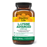 Country Life L-Lysine Advanced 1500mg 90 capsules front view