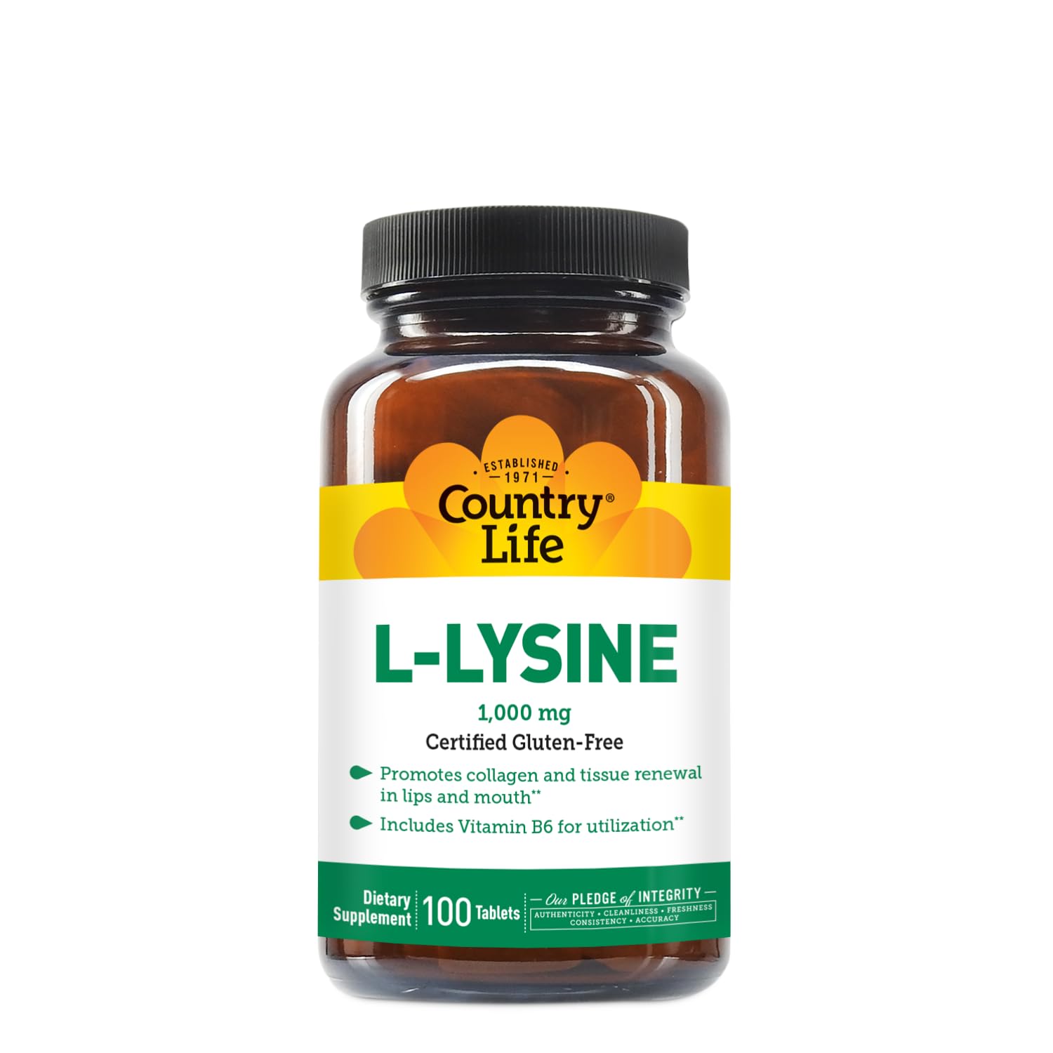 Country Life L-Lysine Supplement 181g label detail
