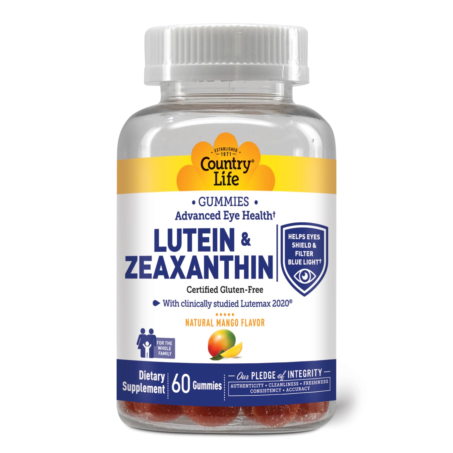 Country Life Lutein Gummies front view with packaging