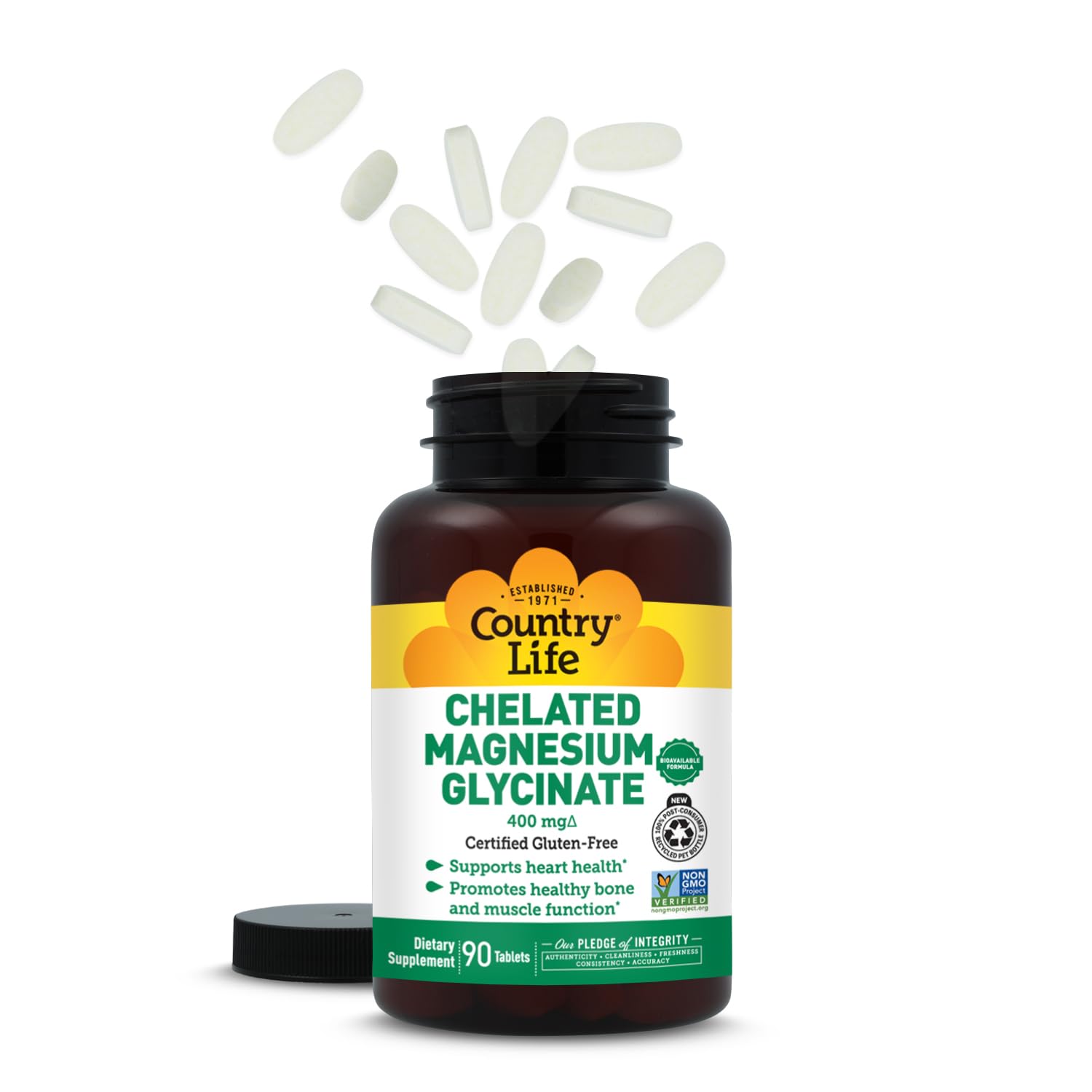Country Life Magnesium Glycinate 400mg Tablets with other supplements