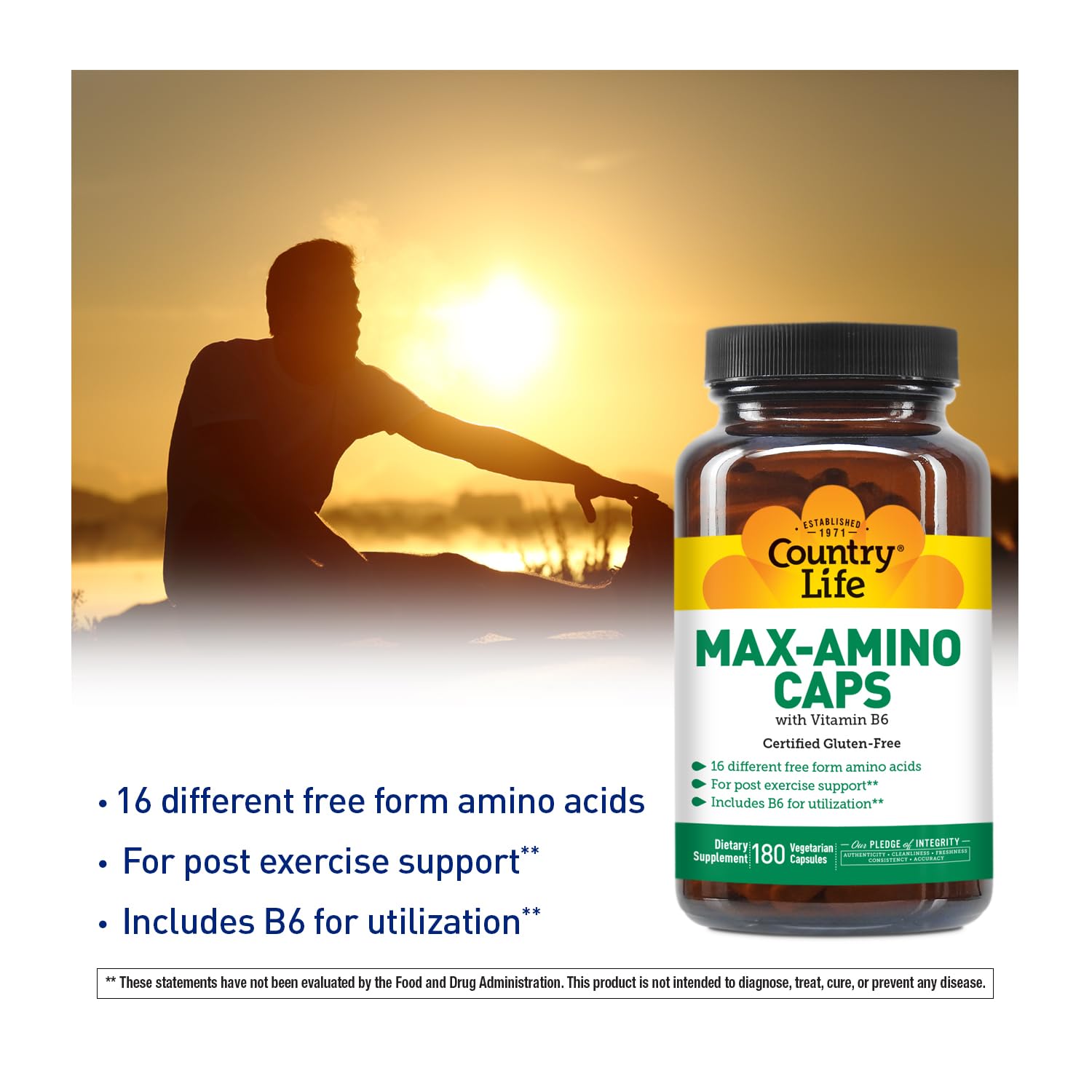 Country Life Max-Amino Multivitamin 336g back view
