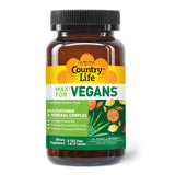 Country Life Max for Vegans capsule bottle side view