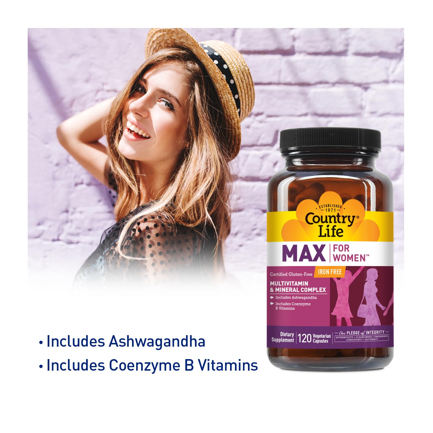 Country Life Max for Women Multivitamin 336g side view