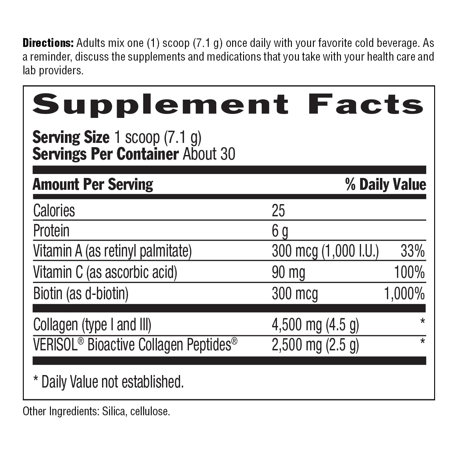 Country Life Maxi-Collagen 7000 Powder with ingredients list