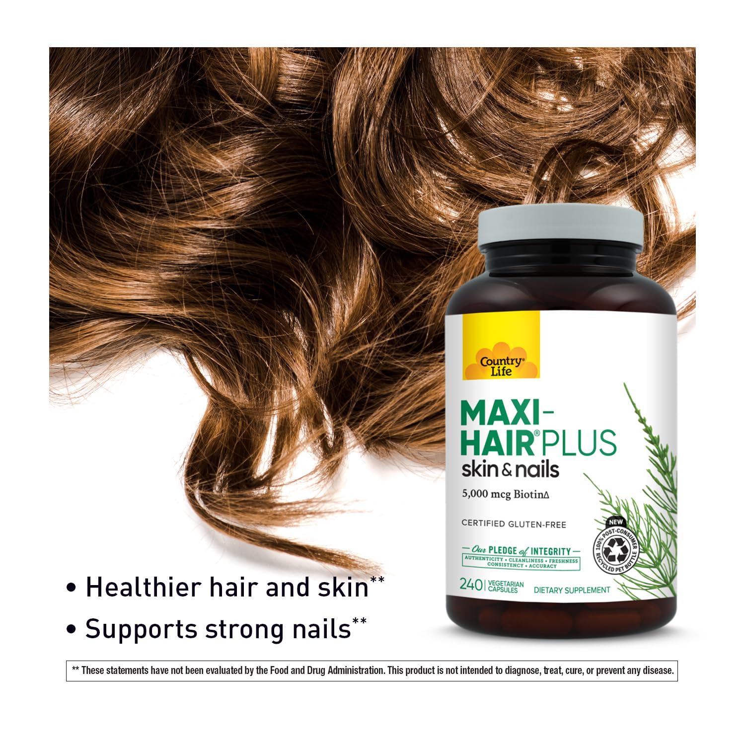 Country Life Maxi-Hair Plus Biotin supplement ingredients list
