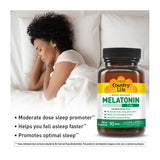 Country Life Melatonin Sleep Aid 3mg side view of container