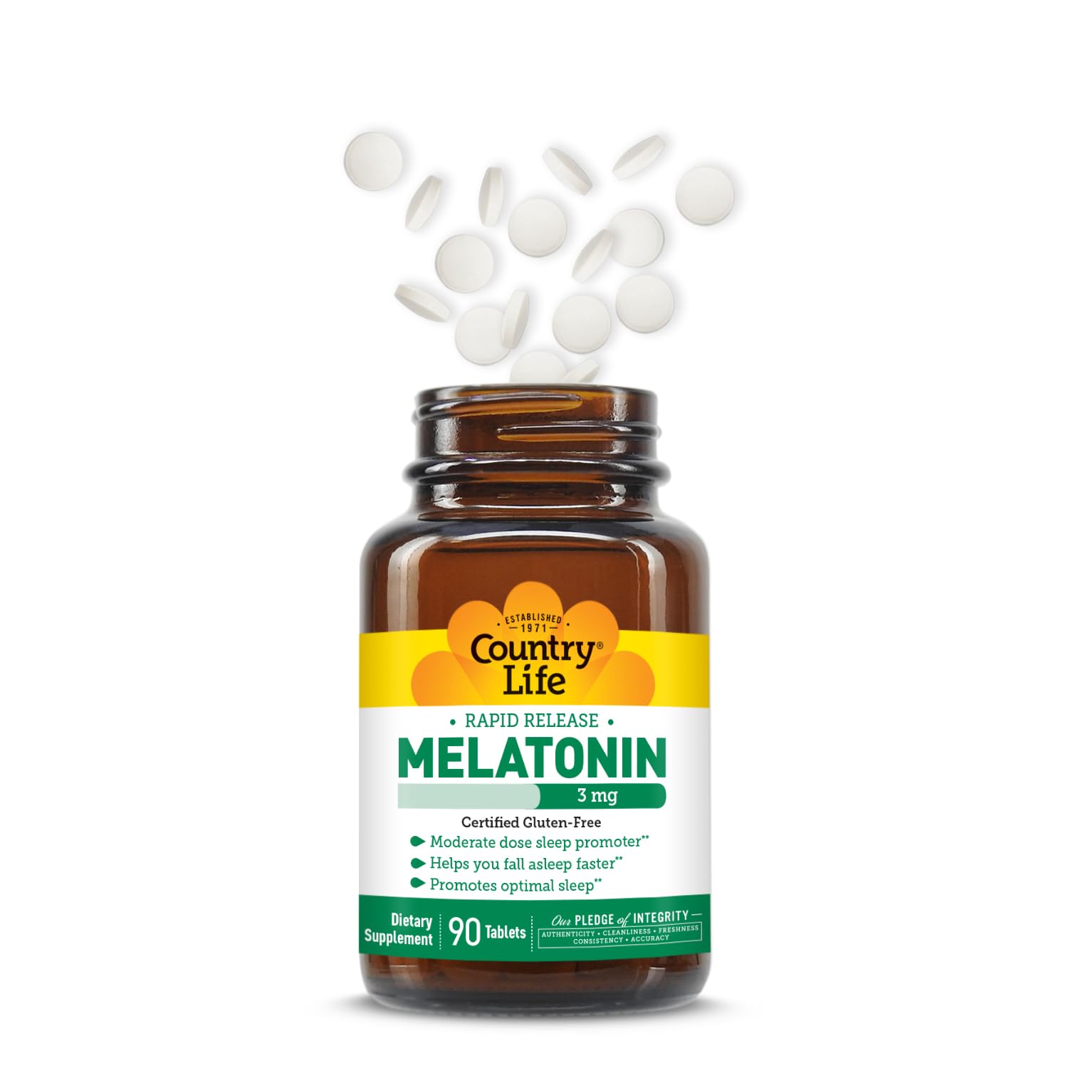 Country Life Melatonin Sleep Aid 3mg tablets close-up