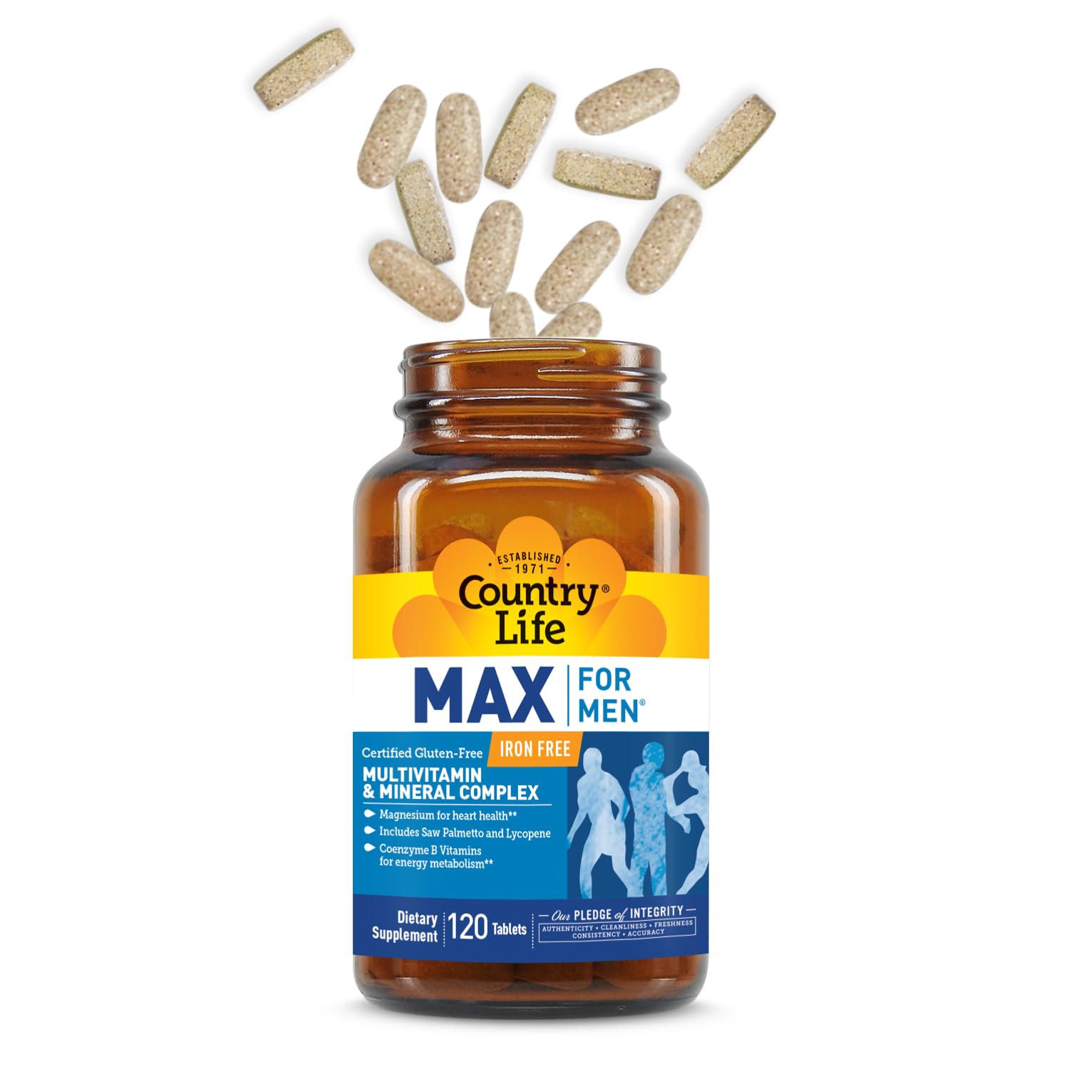 Country Life Men's Iron-Free Multivitamin side view