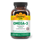 Country Life Omega-3 Fish Oil Softgels front view with packaging