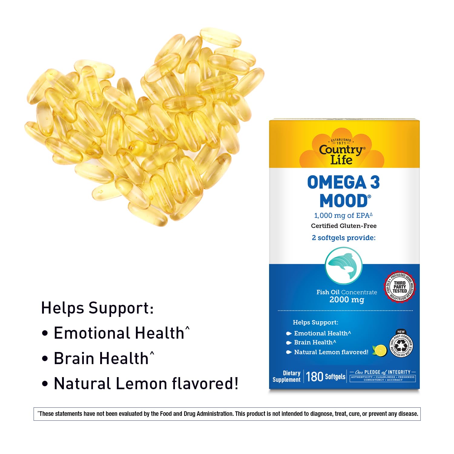 Country Life Omega 3 Mood Fish Oil 2000mg packaging