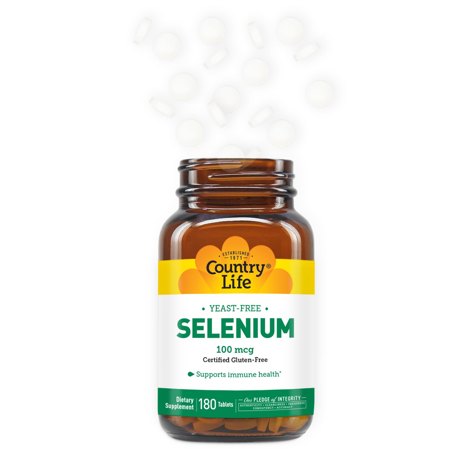 Country Life Selenium Supplement bottle side view