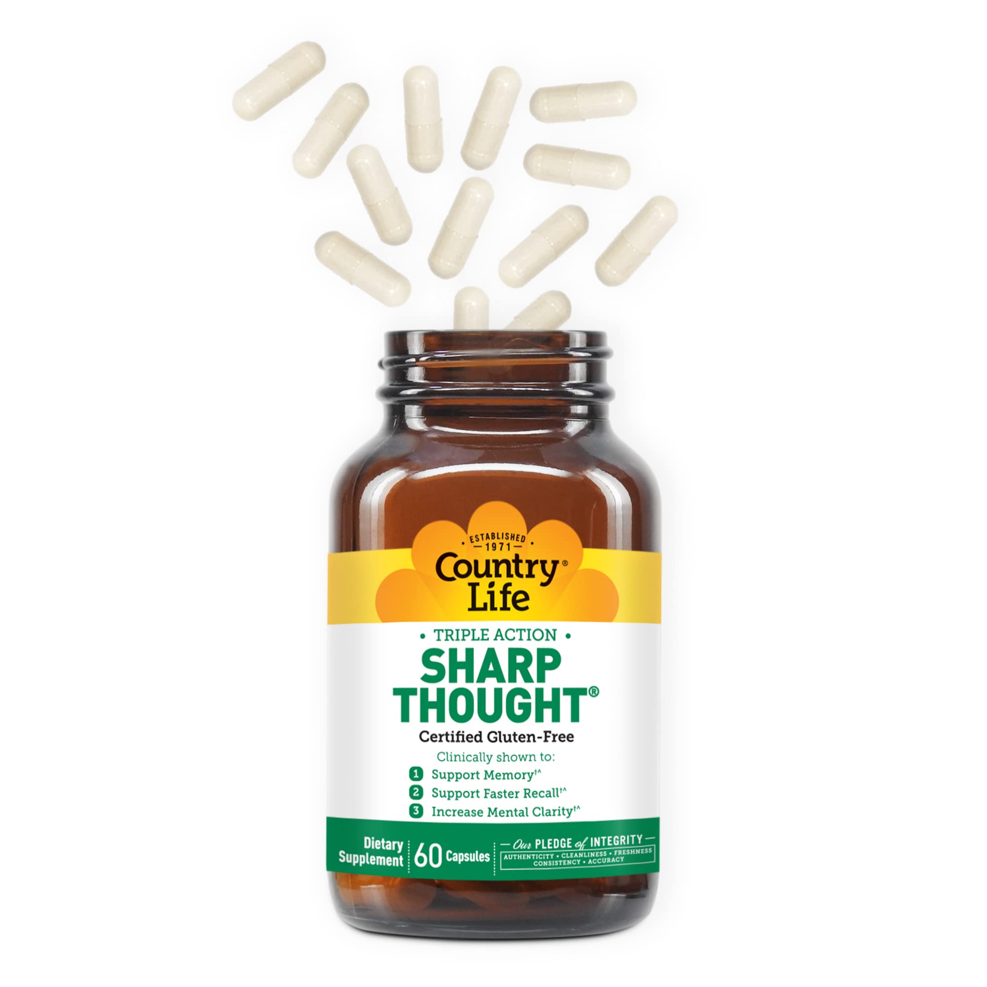 Country Life Sharp Thought 136g supplement back view