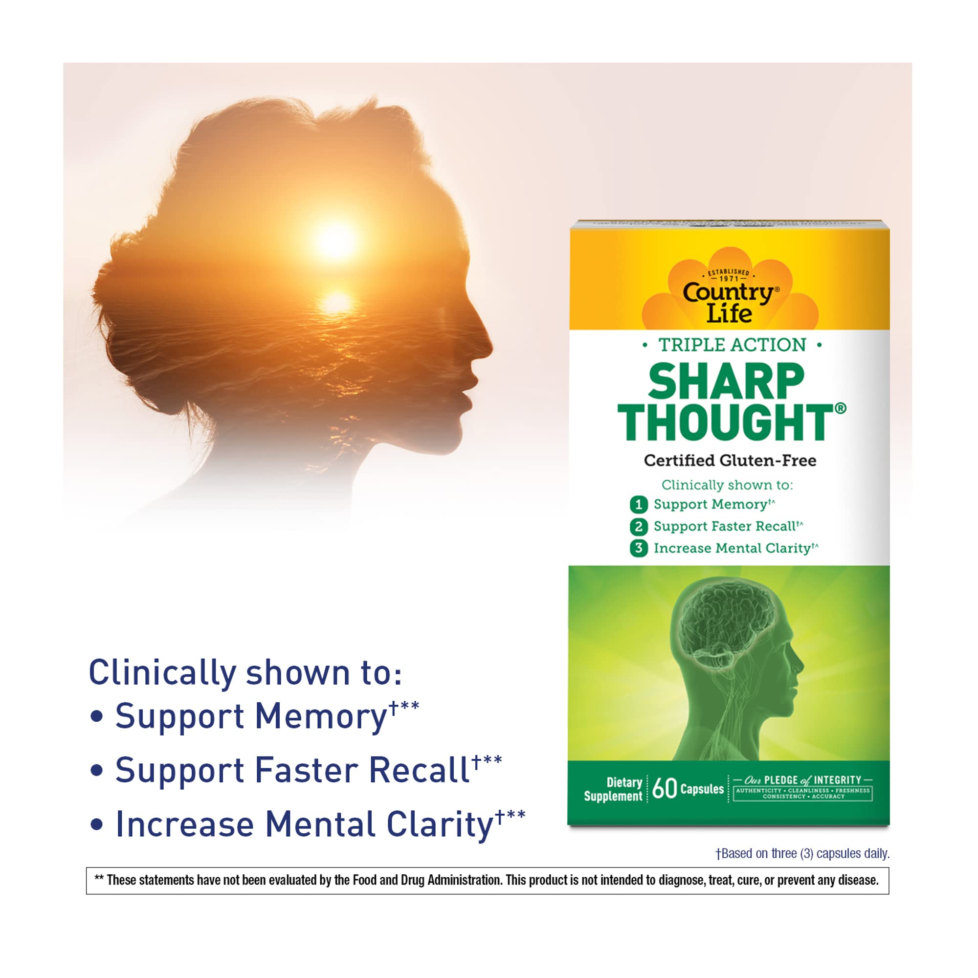 Country Life Sharp Thought 136g supplement ingredients list