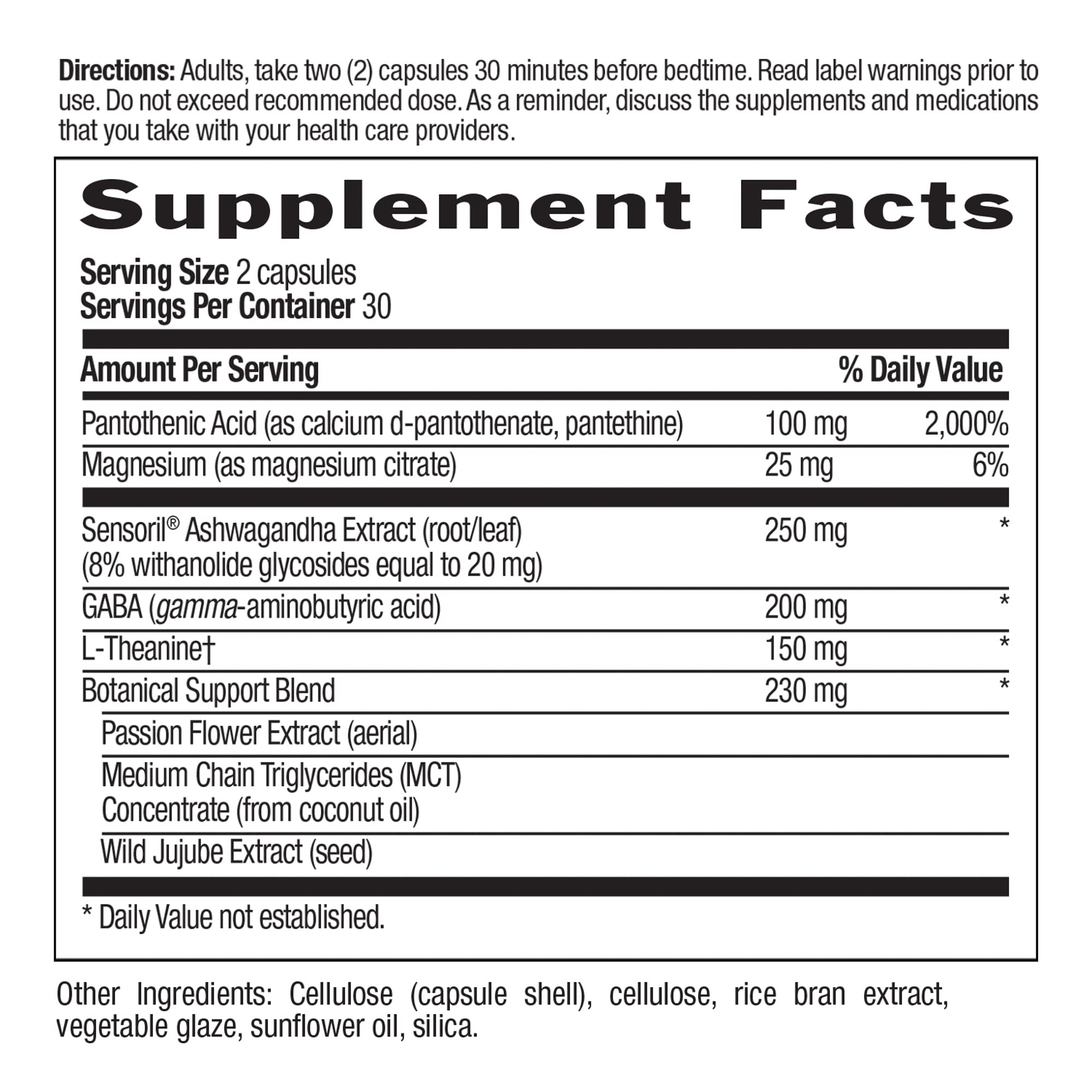 Country Life Stress Shield Nighttime Supplement 60 Capsules side view