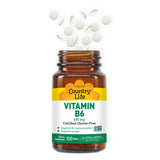 Country Life Vitamin B6 100mg supplement on a table