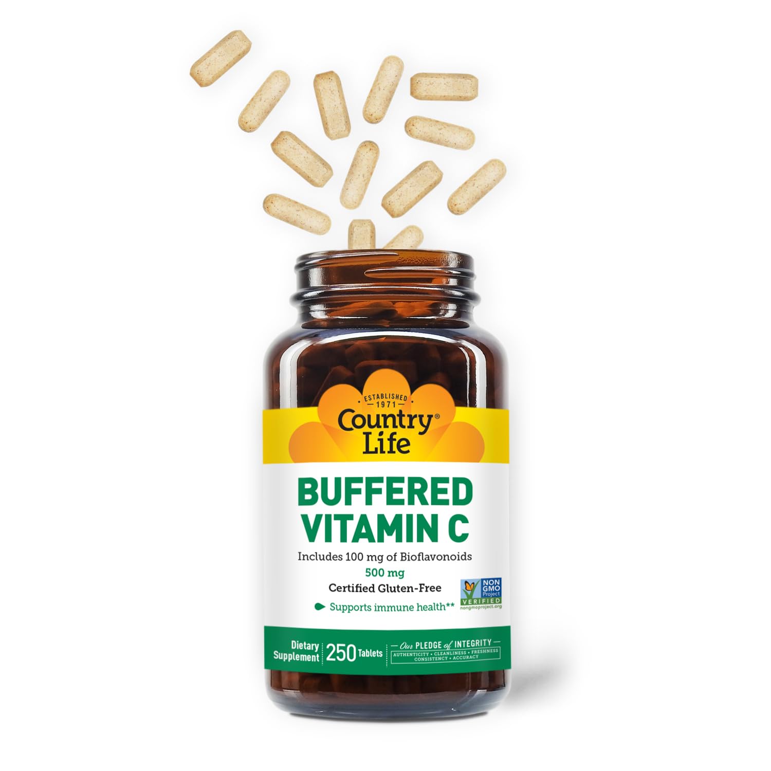 Country Life Vitamin C Supplement 340g capsule close-up