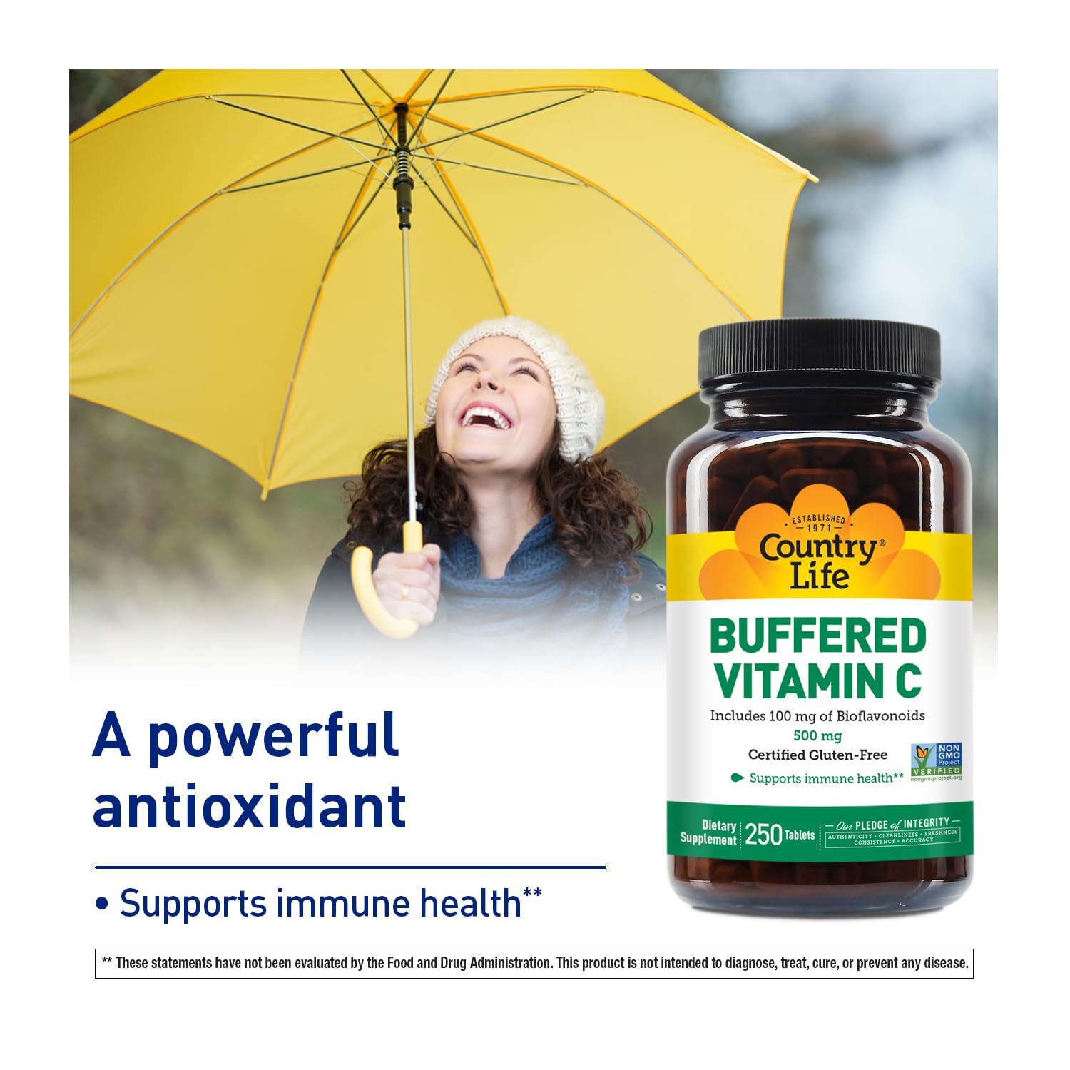 Country Life Vitamin C Supplement 340g side view