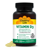 Country Life Vitamin D3 5000 IU capsules front view