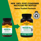 Country Life Vitamin D3 5000 IU Vegan Capsules side view