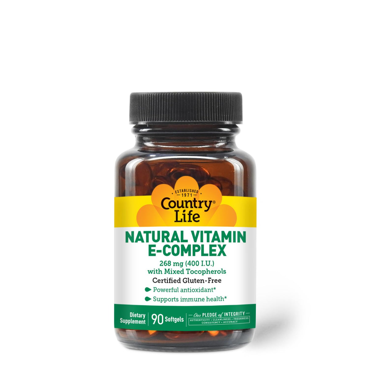 Country Life Vitamin E Complex Softgels 400 IU front view