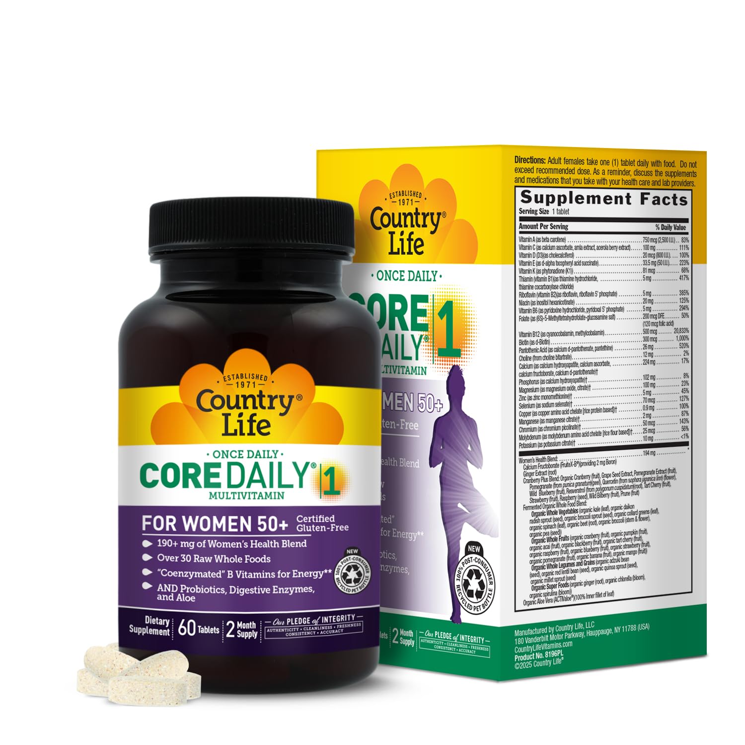 Country Life Women's Multivitamin 50+ front view packaging